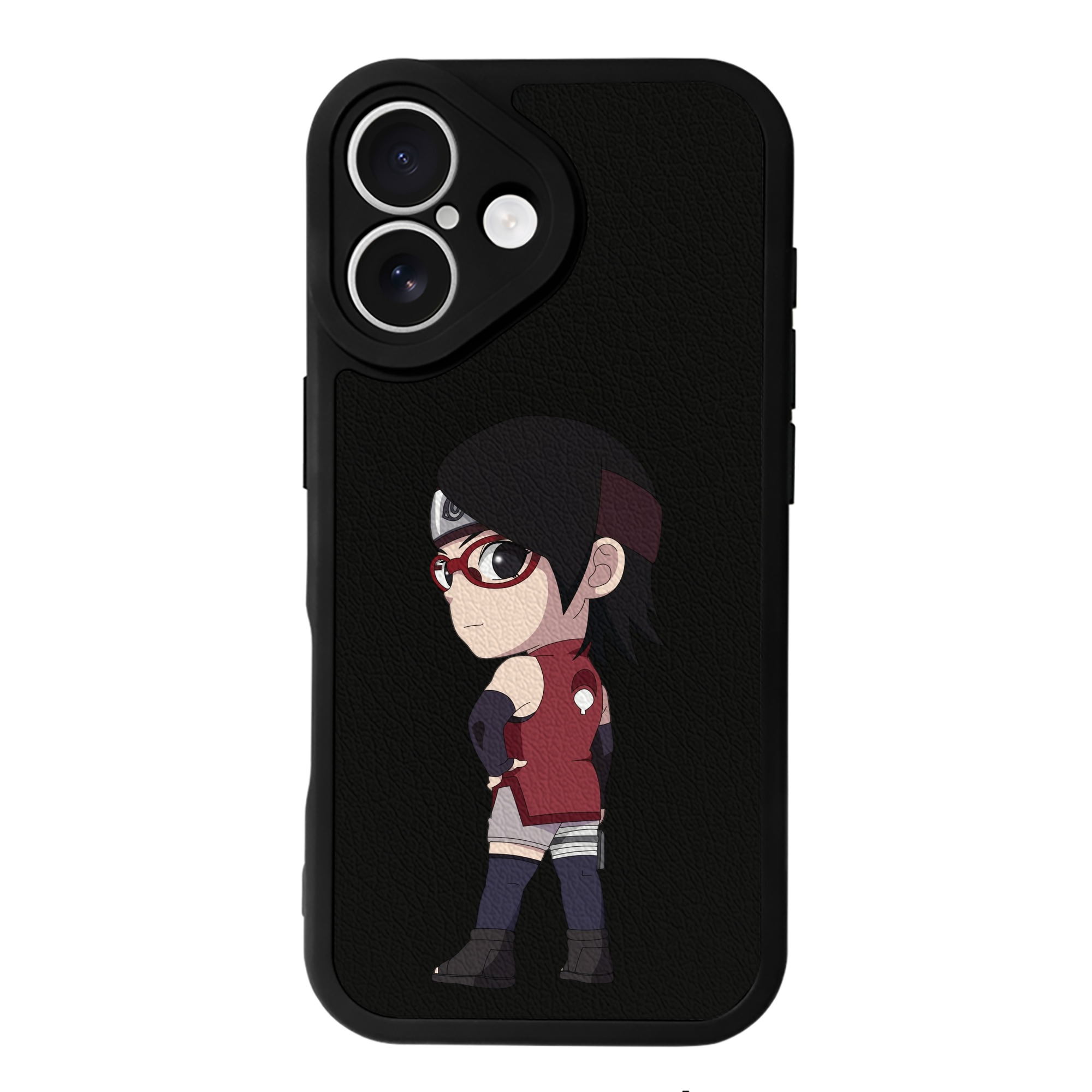 （画像用） NARUTO -ナルト- うちは サラダ Uchiha Sarada 【iPhone 16シリーズ対応】シリコンスマホケース（レザー調） 材質：シリコン